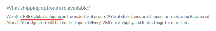 free global shipping