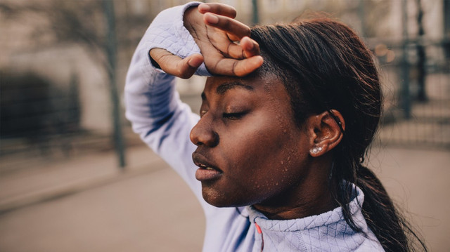 woman after running