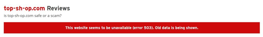 scamadviser status unsafe website